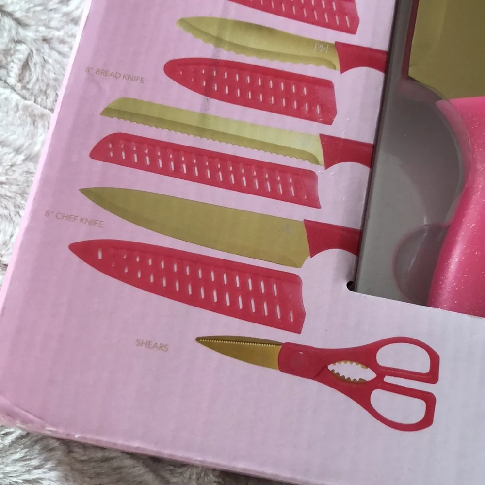 Paris Hilton Pink and Gold 13 pc Cutlery Knife Set